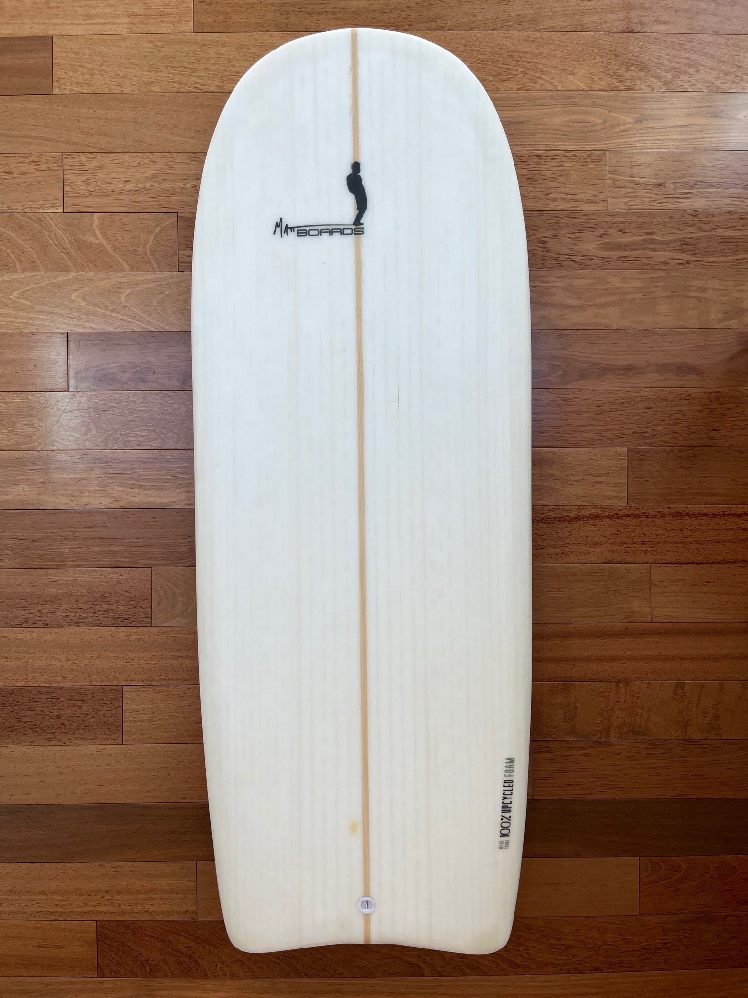 White surfboard top view