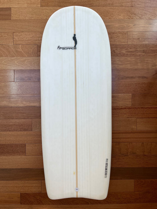 White surfboard top view